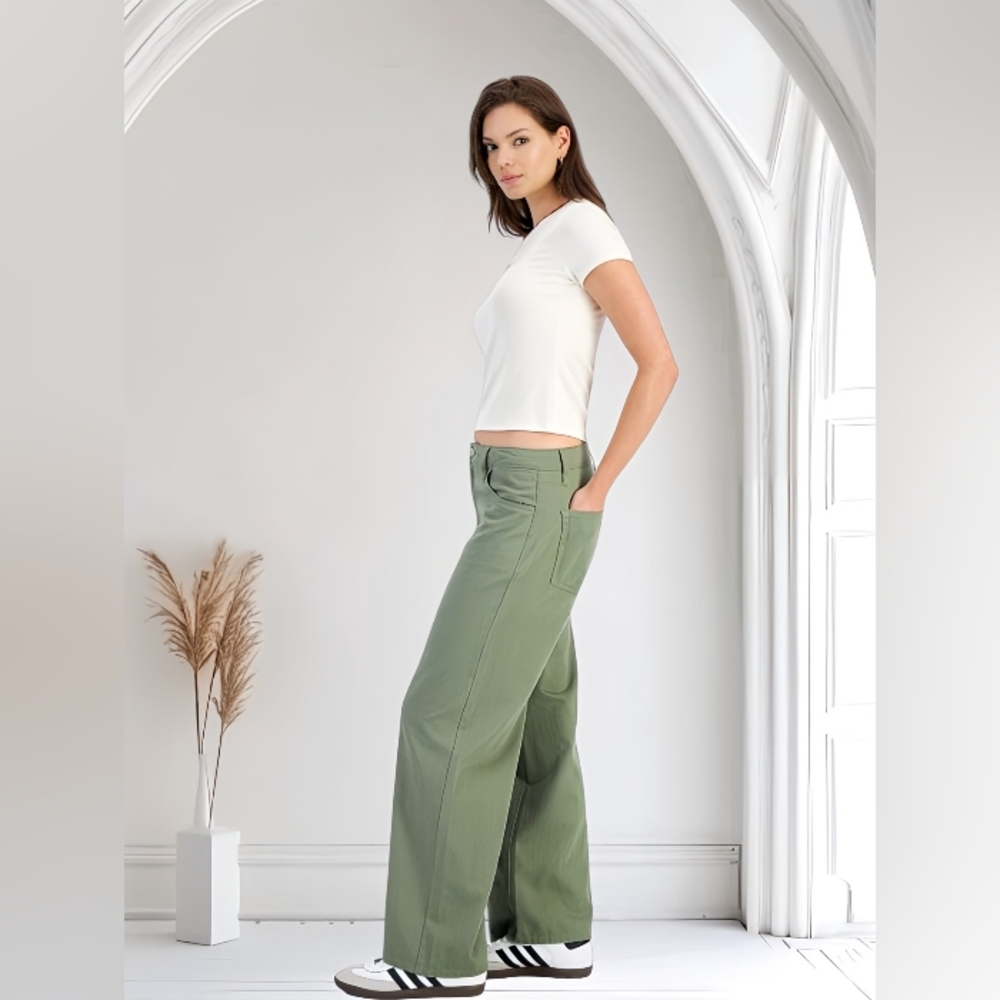 Style & Co | Wide Leg Crop Mid Rise Pants 